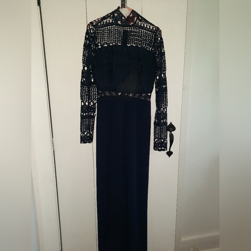Lace wide leg jumpsuit